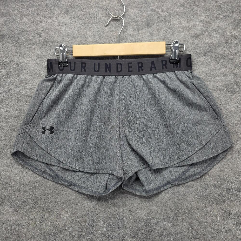 Under Armour Shorts Womens SM Gray 3 In Running Athletic Pockets Elastic Waist